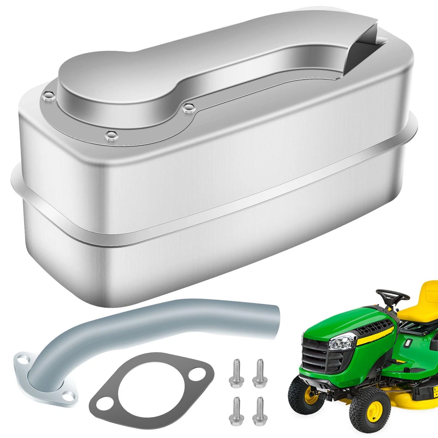 AM138423 Lawn Tractors Muffler W/Exhaust Pipe & Gasket, Replaces AM138423...