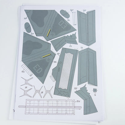 1/33 F22 Fighter Plane Paper Model Military Puzzle Paper Aircraft Unassembled