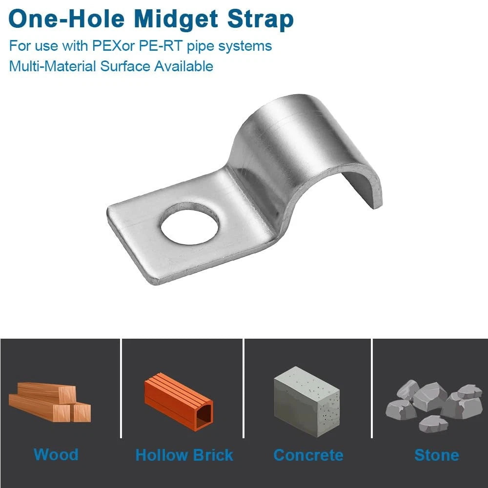 FamlTol One-Hole Mini Unilateral Pipe Clamps, Conduit 1/8"(3mm), Silver