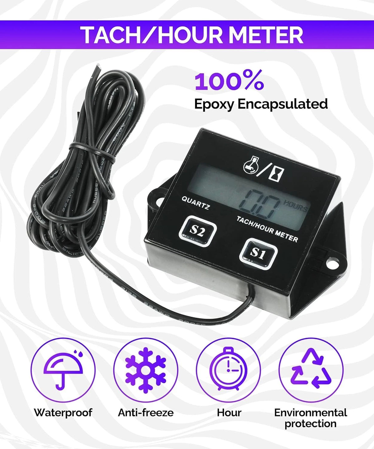 RACOONA Digital Tachometer,Hour Meters for Small Engines,Car Accessories...