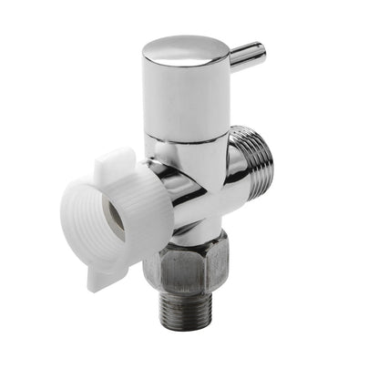 Single Lever 3-Way T Adapter Valve 90° Control for Cloth Diaper Sprayer Silver