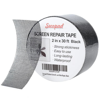 Secopad Black Window Screen Repair Tape, 2 in X 30 FT 2IN x 30FT,