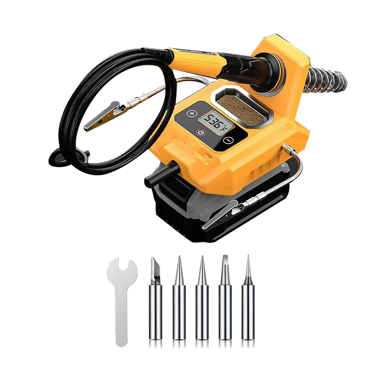 60W Cordless Soldering Station w 2 Auxiliary Arms for Dewalt 20V Battery Digital