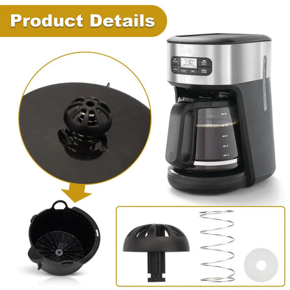 2-Pack Coffee Machine Brew Basket Bottom Spring Loaded Stopper Kits 2, Black