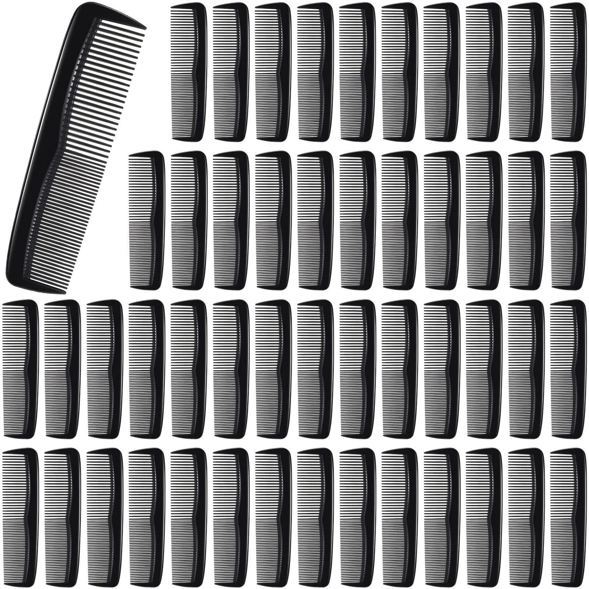 Didaey 50 Pcs Pocket Combs for Men 5 Inch Cutting with Wide and Small, Black