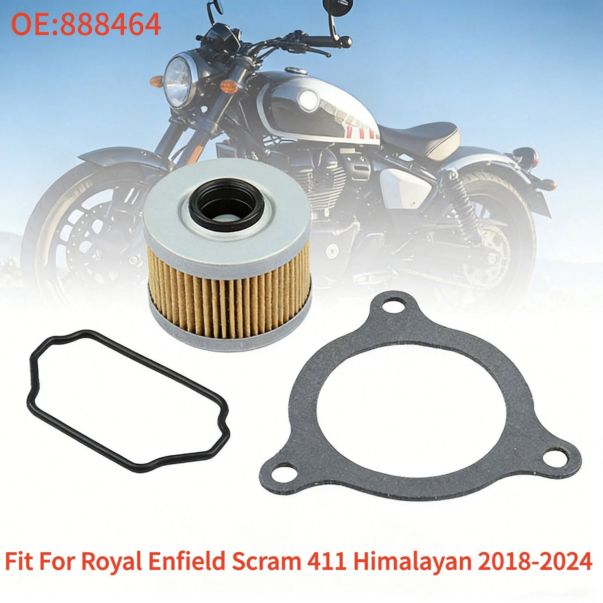 Oil Filter 888464 & Gasket Set For Royal Enfield Himalayan 411 2018-2024