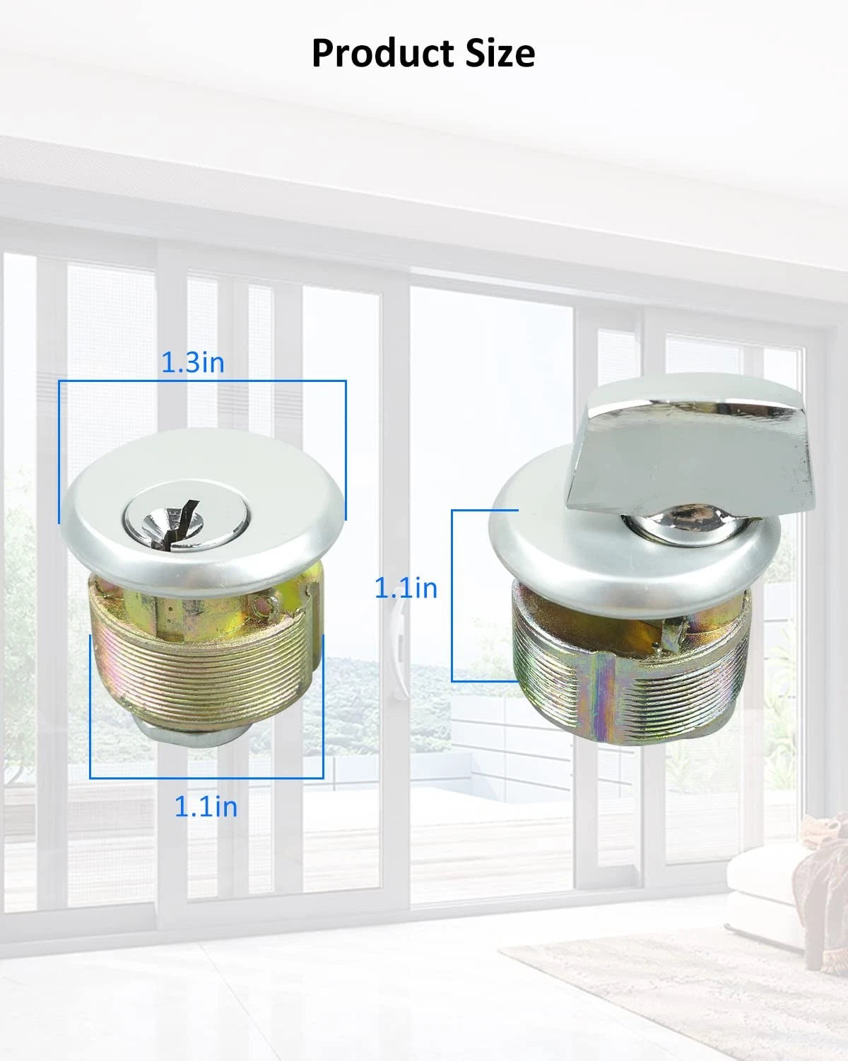 Storefront Door Lock Mortise Commercial Keys & Thumbturn, Silver