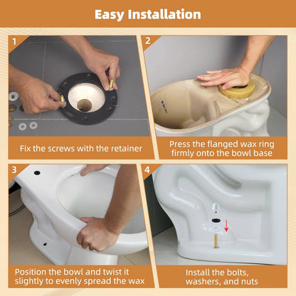 Hibbent Extra Thick Toilet Wax Ring Replacement Kit, 3 inches, Brass