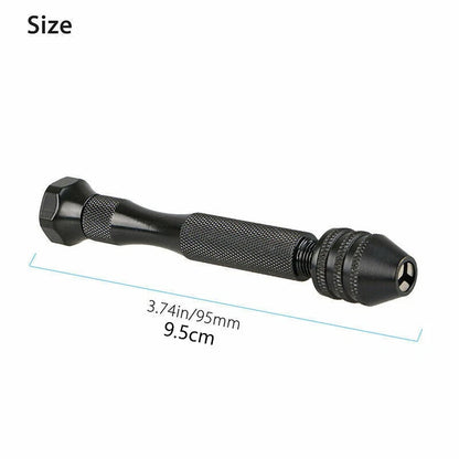 26Pcs Mini Micro Hand Drill Bit Kit Manual Keyless Chuck Pin Vise Rotary Tool
