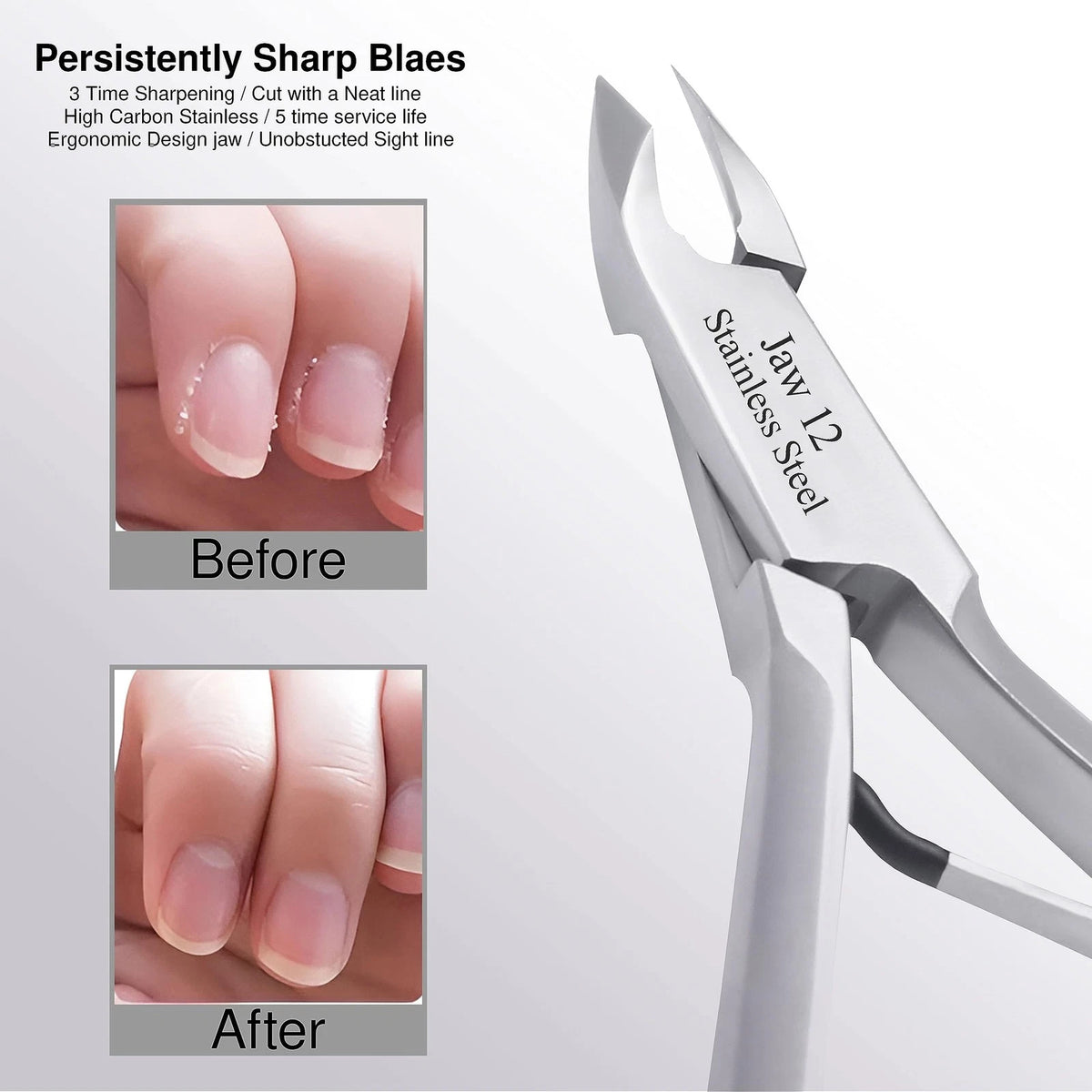 UM Supplies Cuticle Trimmer | Hangnail Remover | Extremely Jaw 12, Silver