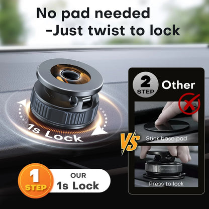 Magnetic Phone Holder for Car [98+ LB Strongest Suction & 2800gf Dark Black
