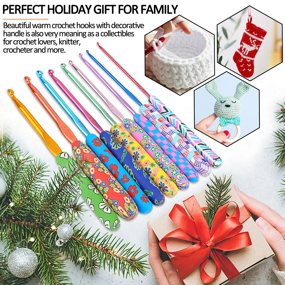 Coopay Warm Crochet Hook, Ergonomic Hooks Set w/Soft Fresh Flowers