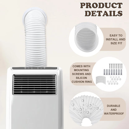 Maasechs Portable Ac Wall Mount Vent Kit 5 In&5.5 in Tubes 59 Inches, White