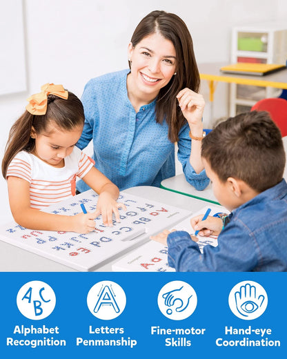 Coogam Magnetic Letters Practicing Board, Magnets Tracing ABC Large, Red