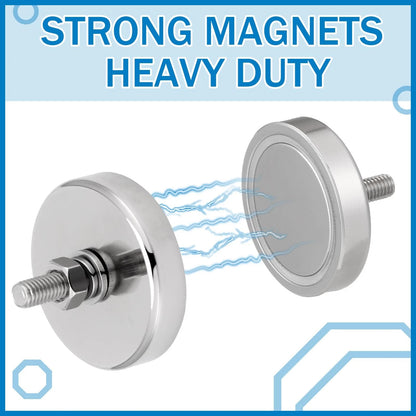 Flutesan 4 Pieces Heavy Dut Neodymium Round Mounting Magnet with 90lb, Silver