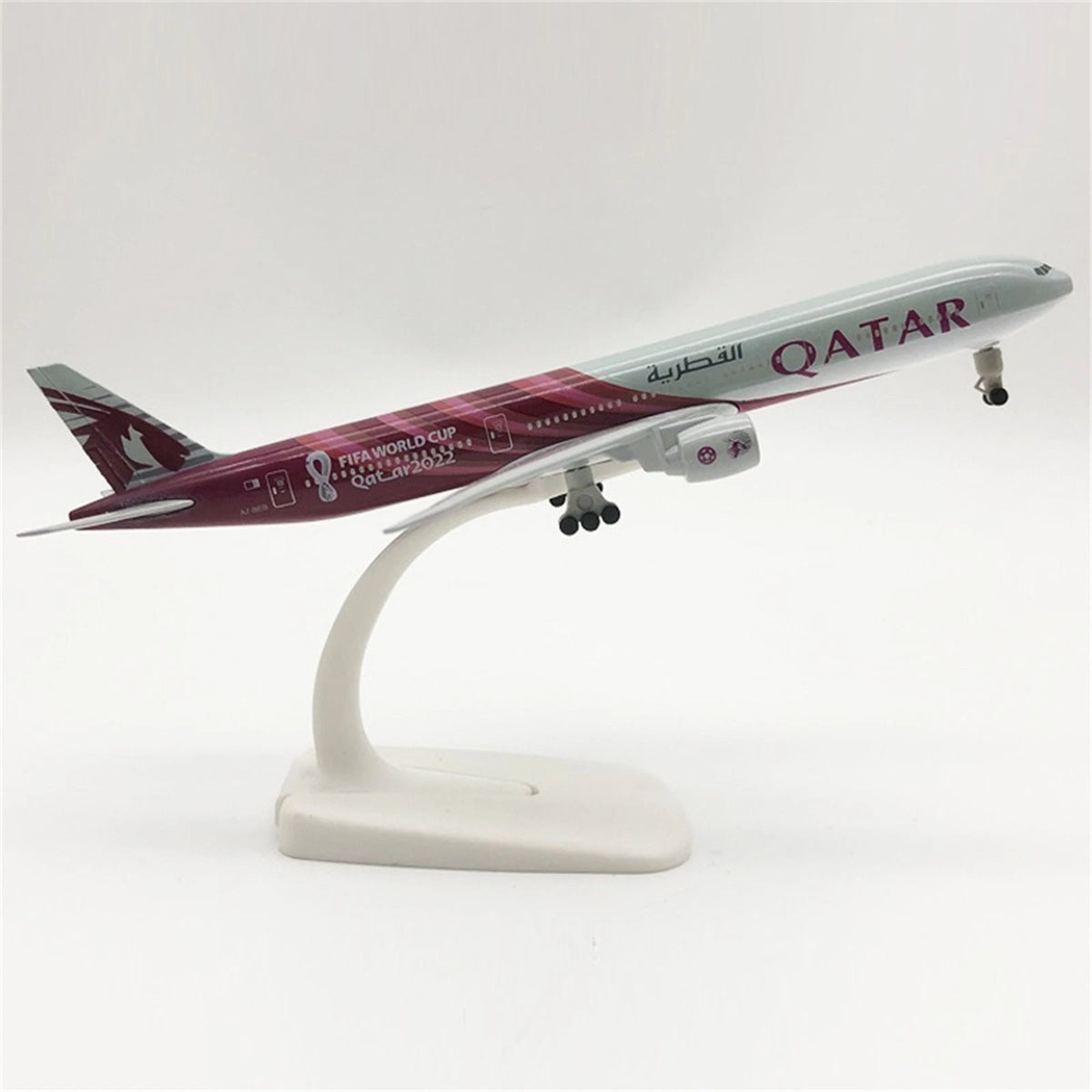 1:400 Qatar World Cup B777 Airplane Alloy Model Souvenir Display with Stand F