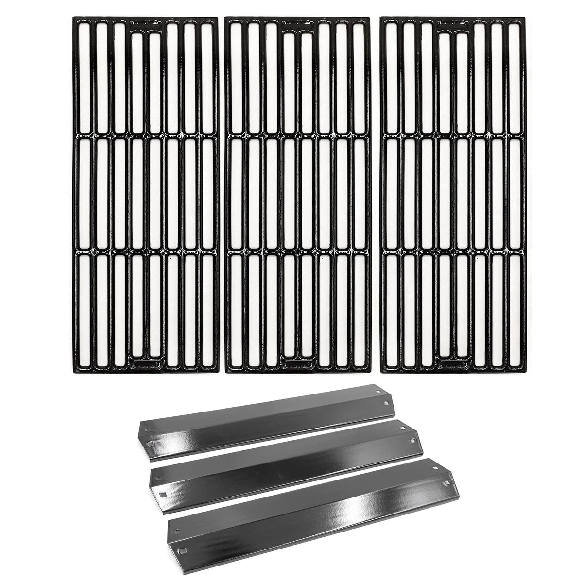 Hongso Grill Parts for Chargriller 5050, PS Heat Plates & Cast lron Grates