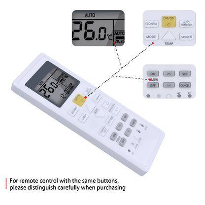 Remote Control For Panasonic Nanoe-G Split Unit Air Conditioner A75C12650