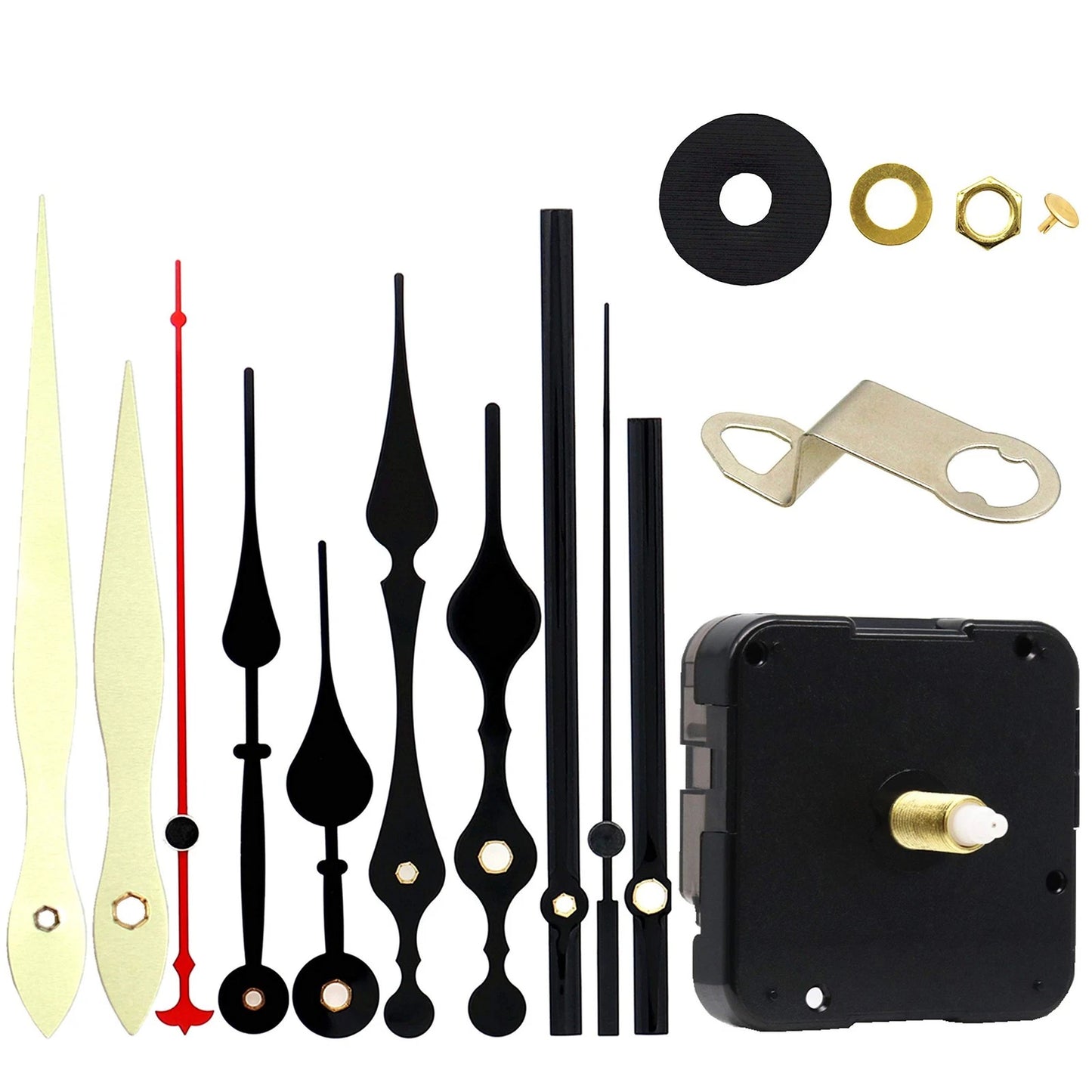 TIKROUND 12888 Quartz DIY Wall Clock 29/32"thread length, Black Hands