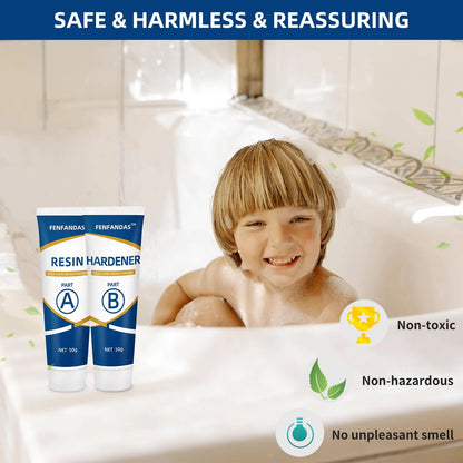 Tub and Shower Repair Kit White, Fiberglass Porcelain White