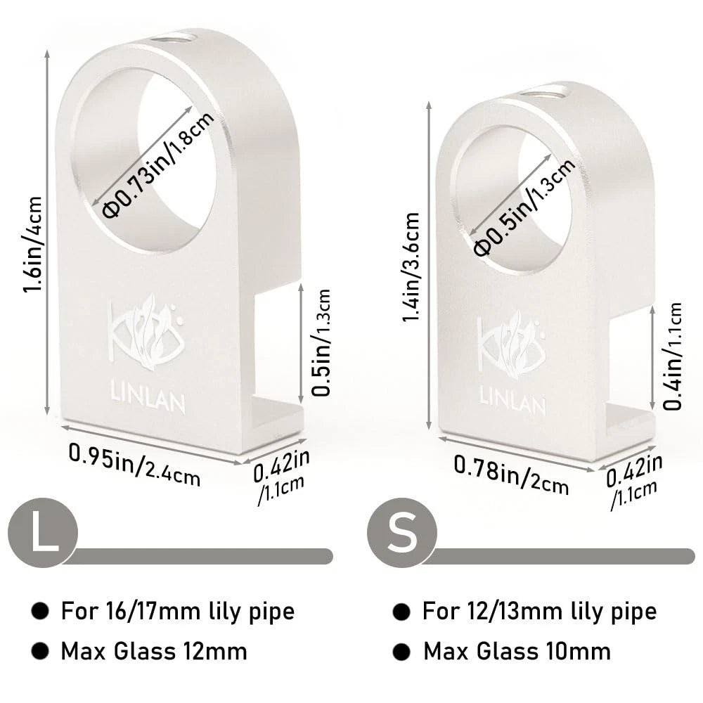 LINLAN Aluminum Alloy Aquarium Clamp with for 16/17mm Lily Pipes-2PCS, Sliver