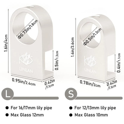 LINLAN Aluminum Alloy Aquarium Clamp with for 16/17mm Lily Pipes-2PCS, Sliver