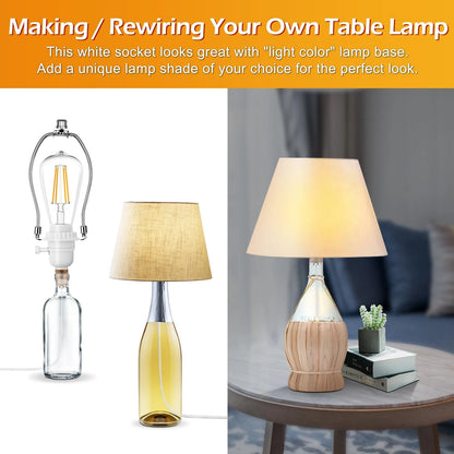 Make a Lamp or Rewire Kit,DIY Bottle Wiring Kit Includes 3-Way white