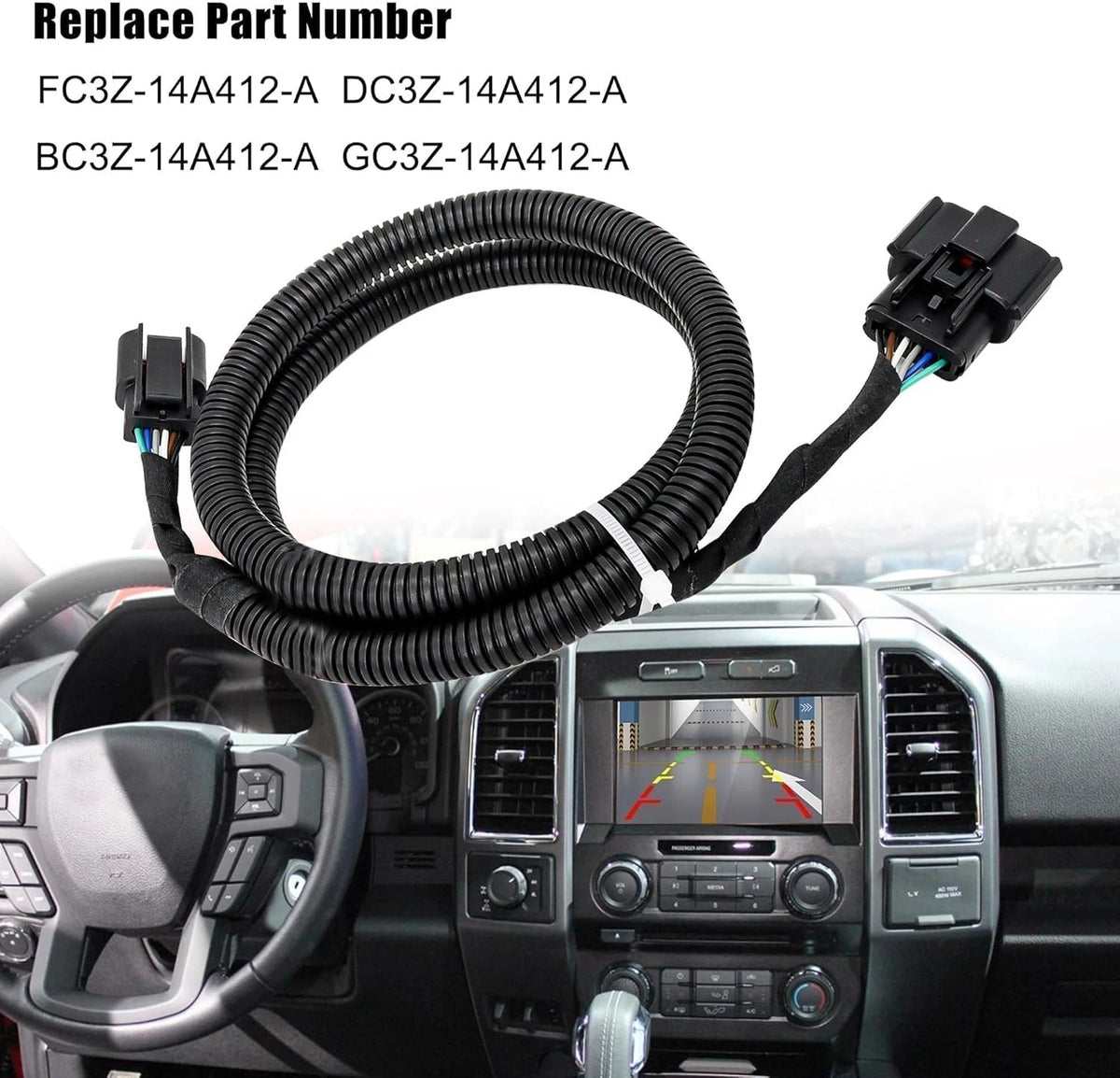 FC3Z-14A412-A Tailgate Backup Camera Wiring Harness 6 Pin Compatible with...
