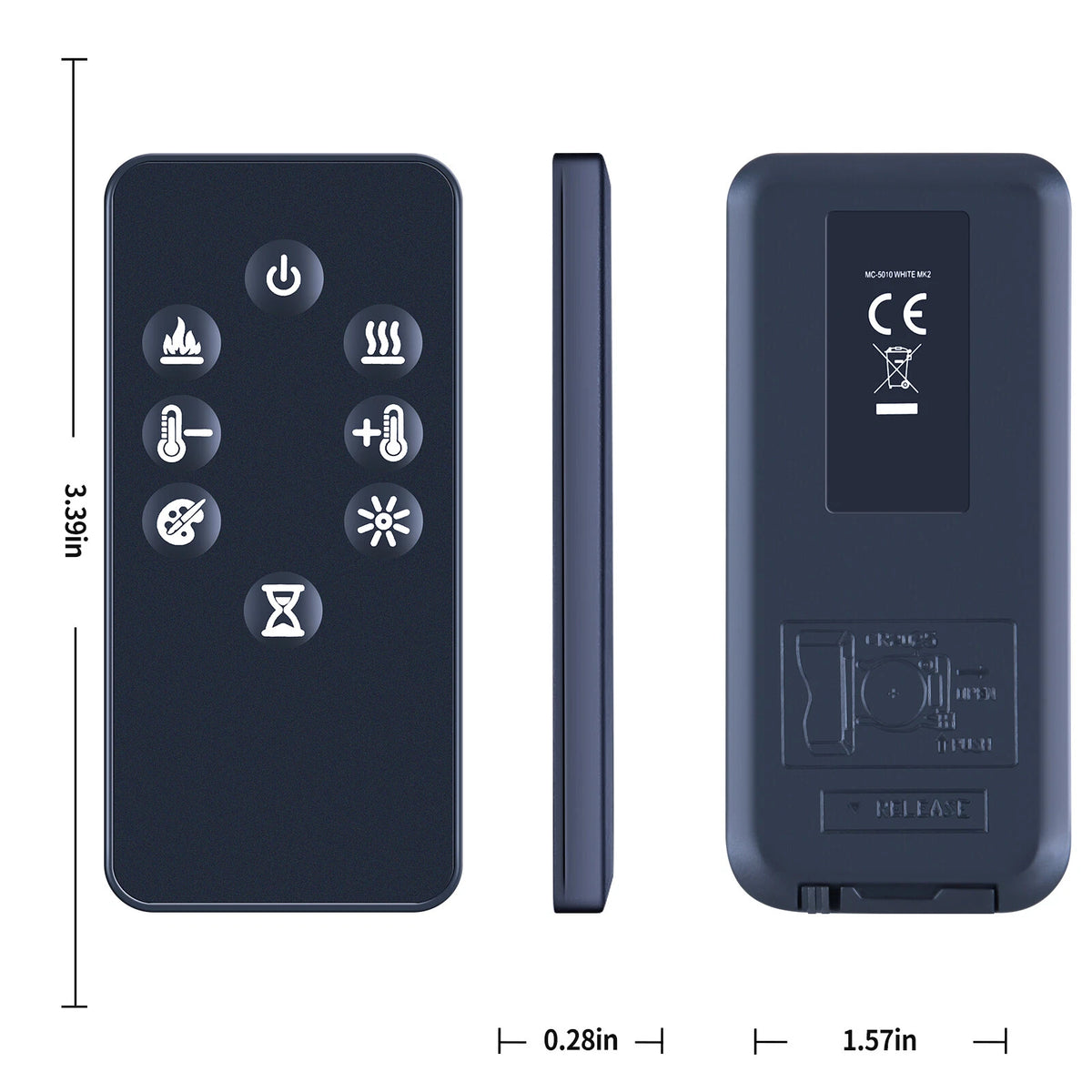 Replacement Remote Control For Dimplex Wall-Mounted Linear Electric Fireplace