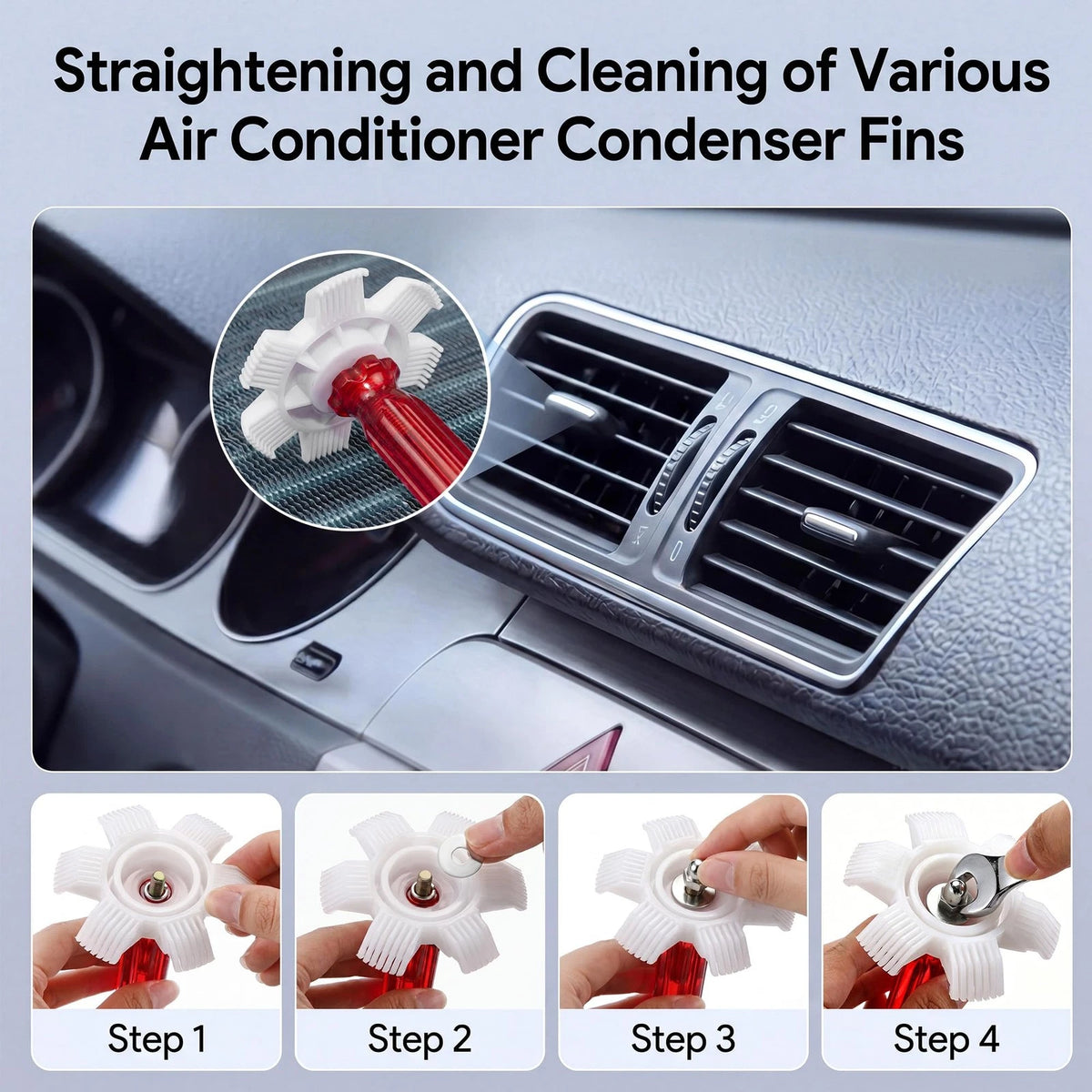 Dunkive AC Fin Comb Set with 2 Straighteners and Coil Cleaning Brush,...