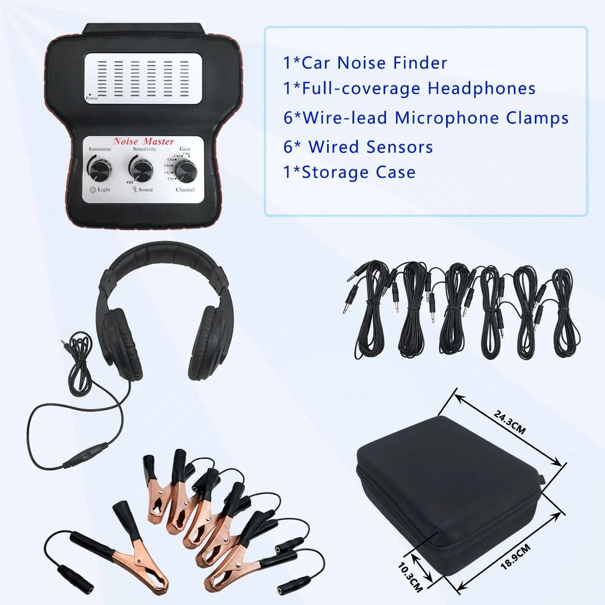 ZKTOOL Chassis Ears Electronic Stethoscope Diagnostic Kit with Black