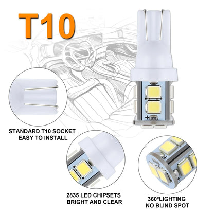 iFunyLED 24 Pieces Dome Light LED Car Interior Bulb Kit Set 194 T10 White