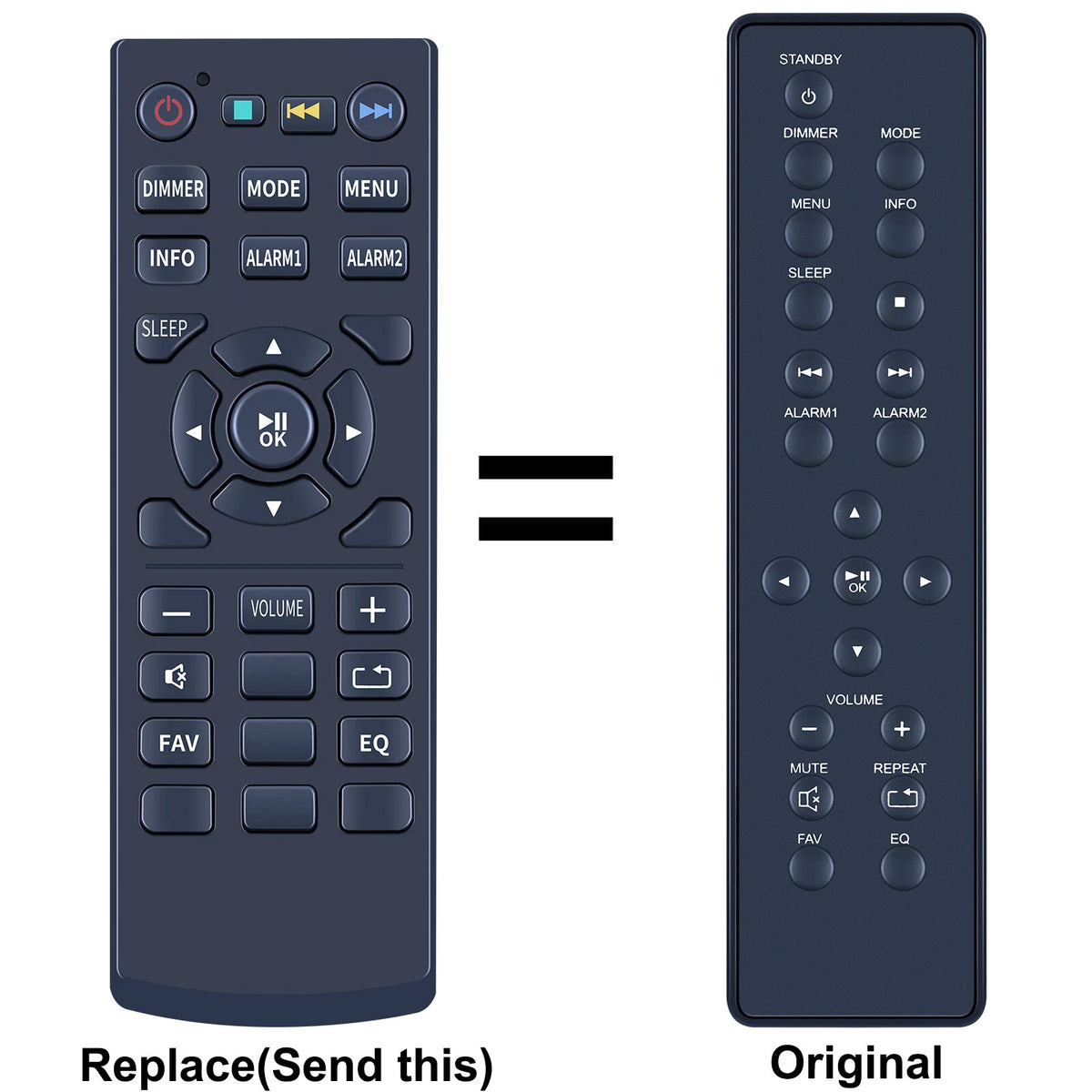Replacement Remote Control For Tevion Player IWR 294 IWR394