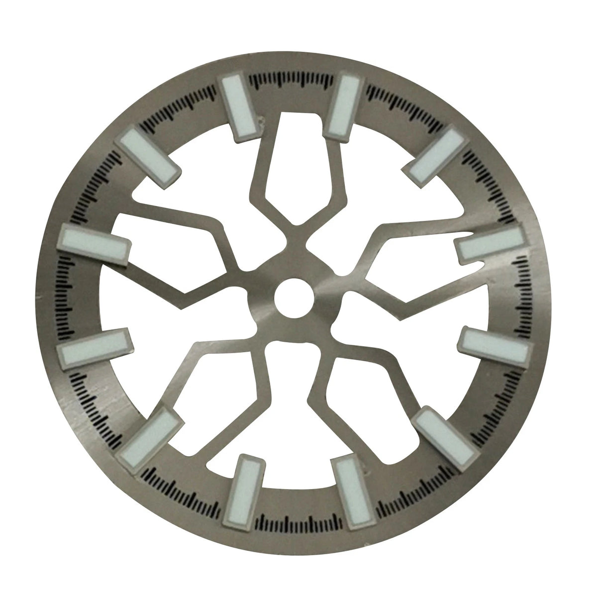 Grey 28.5mm Skeleton Watch Dial Green Luminous For NH70 Watch Movement Accessory