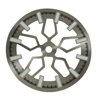 Grey 28.5mm Skeleton Watch Dial Green Luminous For NH70 Watch Movement Accessory