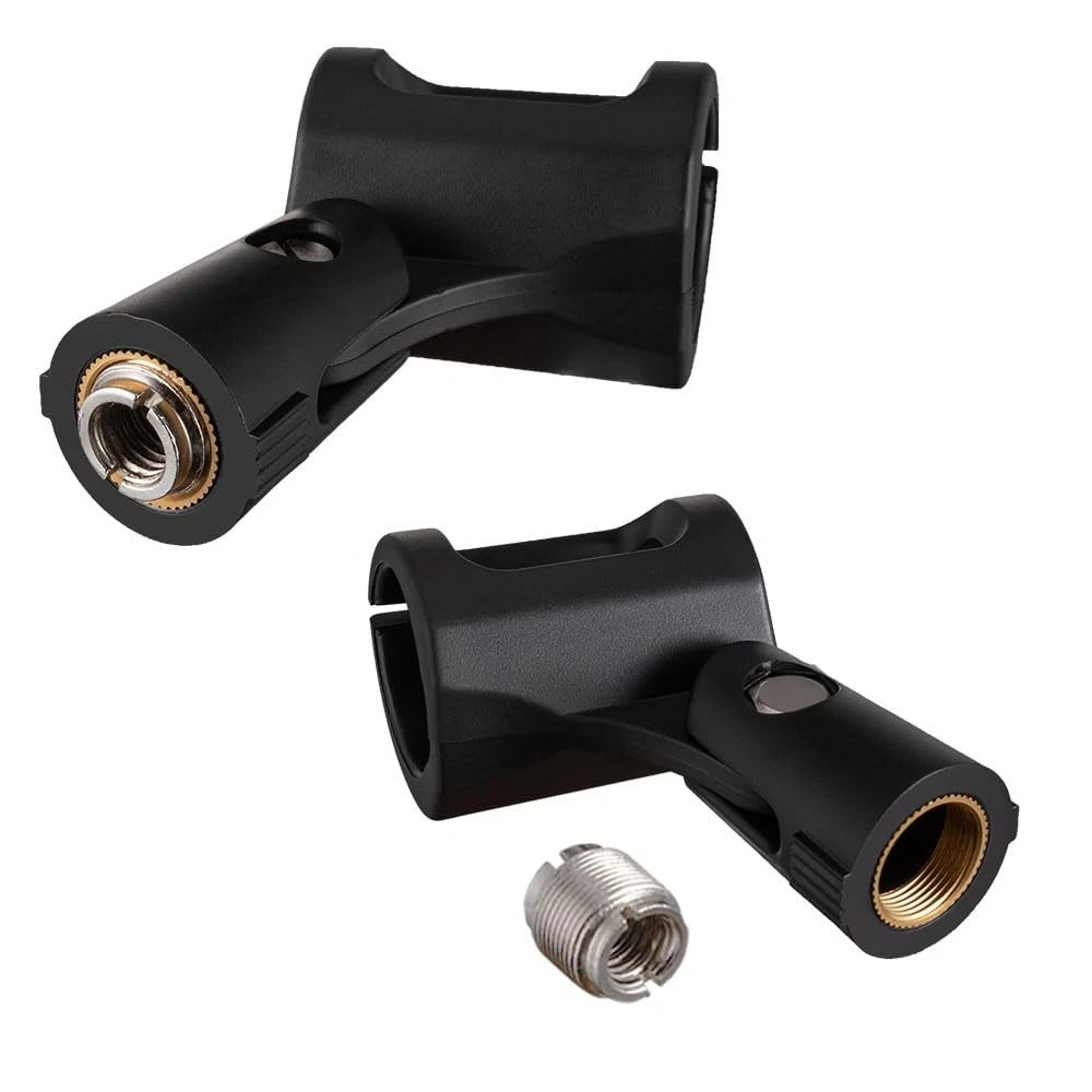 2-Pack LYRCRO Microphone Clip with 5/8" Male to 3/8" Female Adapter for Black