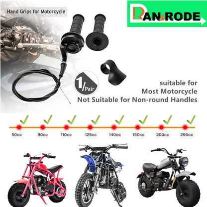 Mini Bike Throttle Assembly Cable for handlebar replacement, black