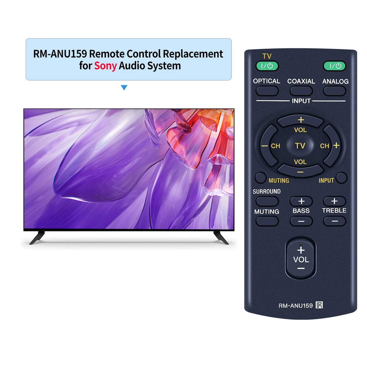 RM-ANU159 Remote Control For Sony Sound Bar HT-CT60 HT-CT60/C SA-CT60 SS-WCT60