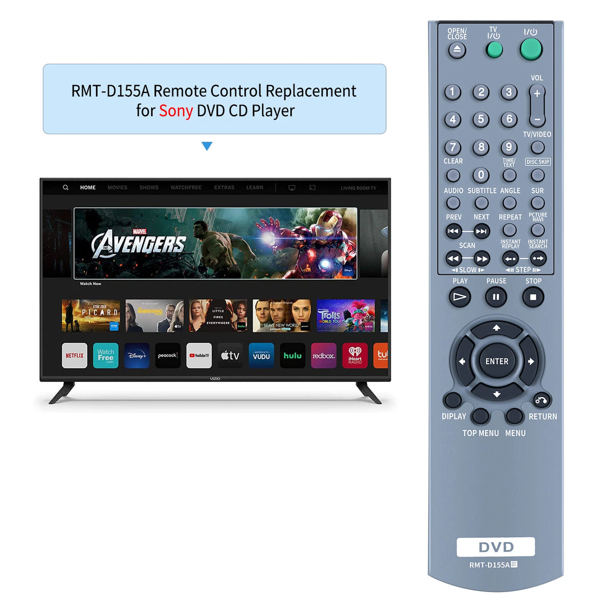 RMT-D155A Remote Control For Sony CD DVD Player DVP-NC625 DVP-NC665P RMT-D155P