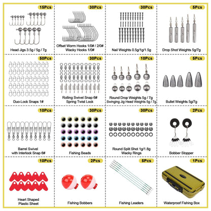 GOTOUR Fishing Lures D-265 pcs Tackle Kit, Pro Kit