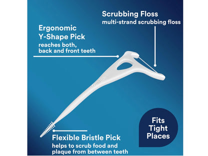 DenTek Easy Reach Complete Clean Floss Picks, with 75 Count (Pack of 3)