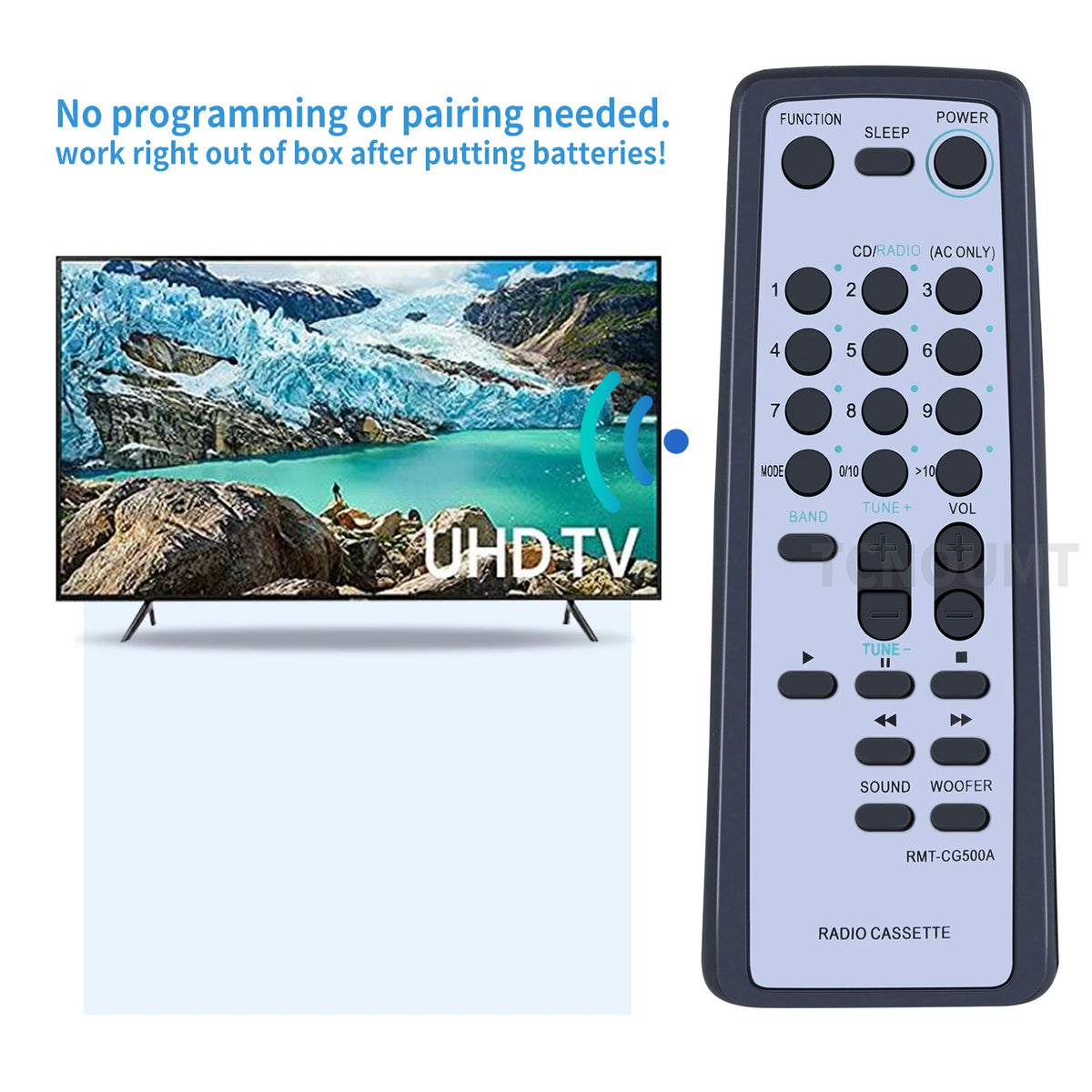RMT-CG500A Remote Control For Sony Radio Cassette Recorder CFD-G500 CFD-G505