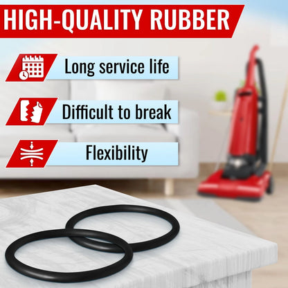 6Pcs Sanitaire Vacuum Belts - 5.79 x 5.43 x 0.87, Black