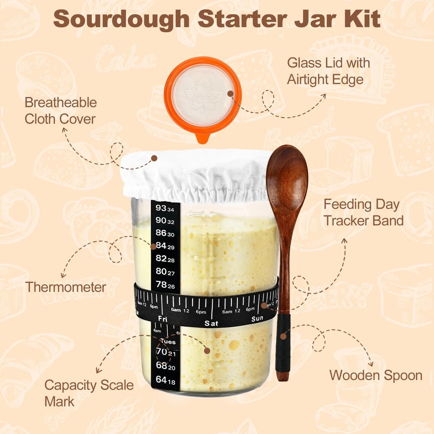 TOKPELA Sourdough Starter Kit 13Pcs Bread