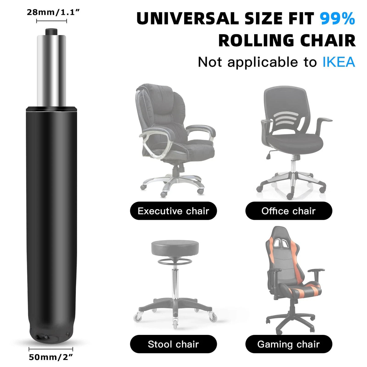 Omyoffice 5.5 inch Office Chair Gas Lift Cylinder-Office inch, Black