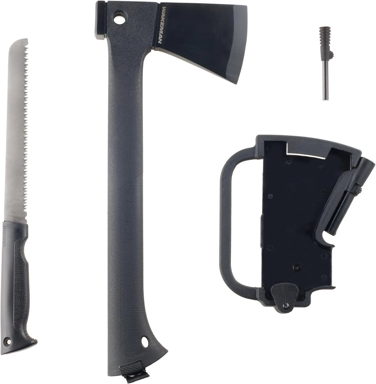 Camping Hand Axe and Survival Gear - Lightweight Hatchet with Nested Black