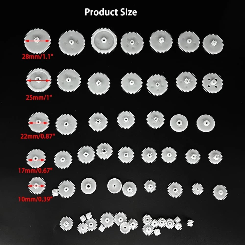 58PCS Small Gears Set Plastic Module 0.5 for DC Motor DIY Model Toys...