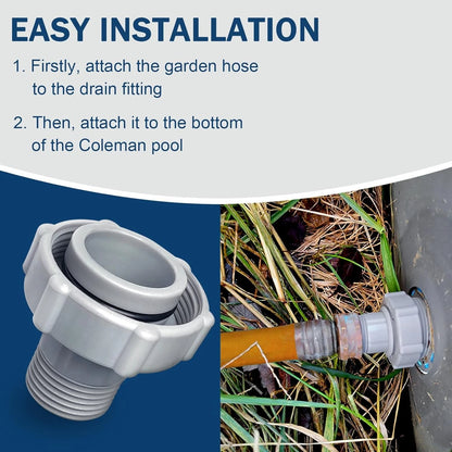 Pool Drain Fitting Connects fits for Coleman Pools, 1.0 inches, Gray