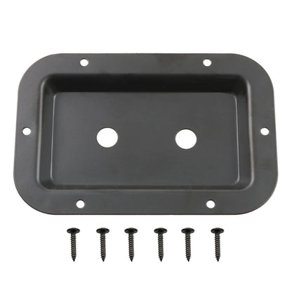 ZZHXSM Black Metal Dual 1/4 Inch Jack Plate with Mounting Screws for Guitar...