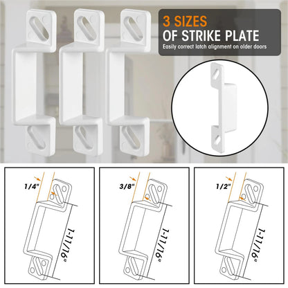 Storm & Screen Door Latch Replacement Kit with Strike Plate,White White